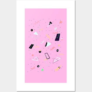 80s Retro Geometric Shapes Posters and Art